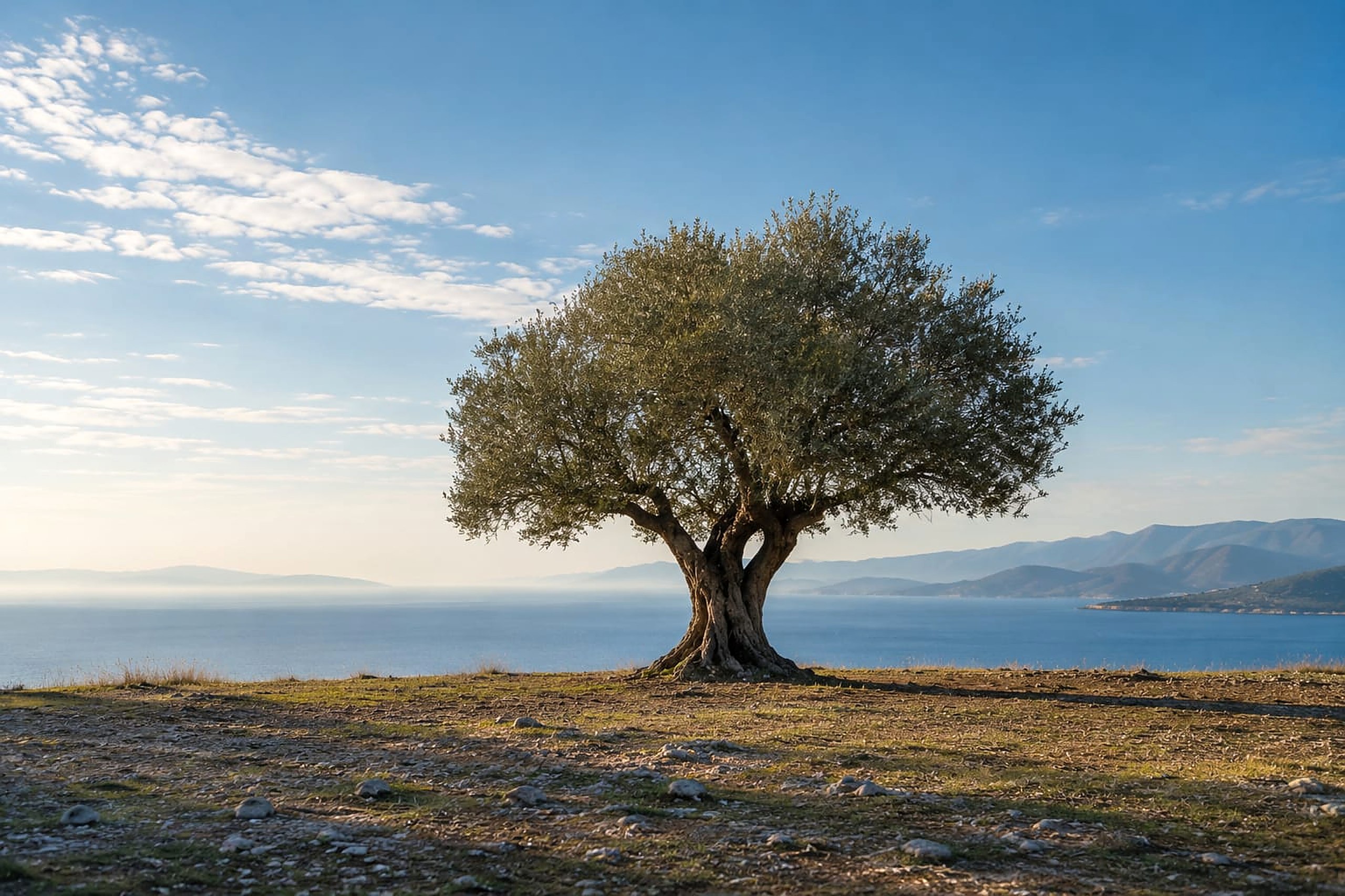 Ege kıyısında zeytin ağacı